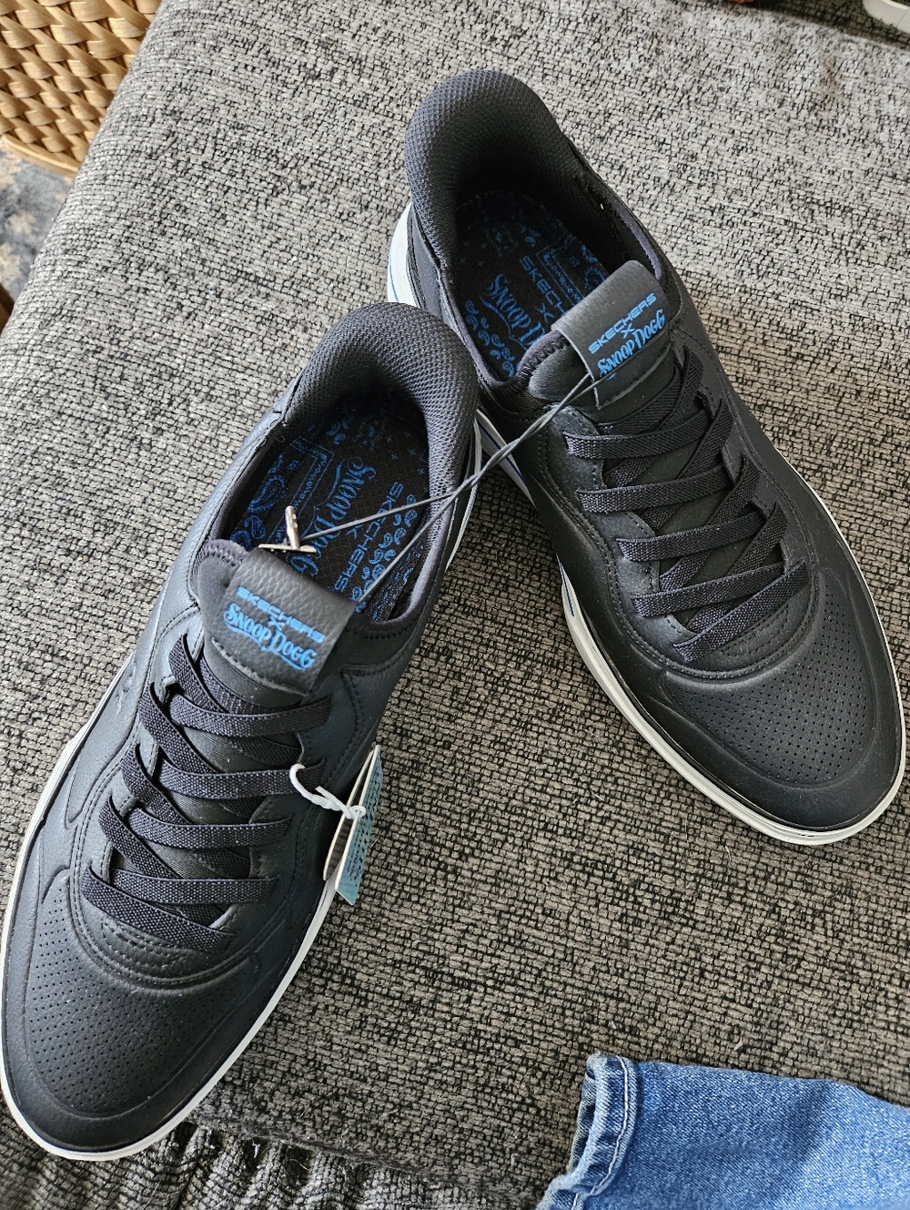 Snoop Dog Skechers Men’s Black Sneakers with Blue Accent
